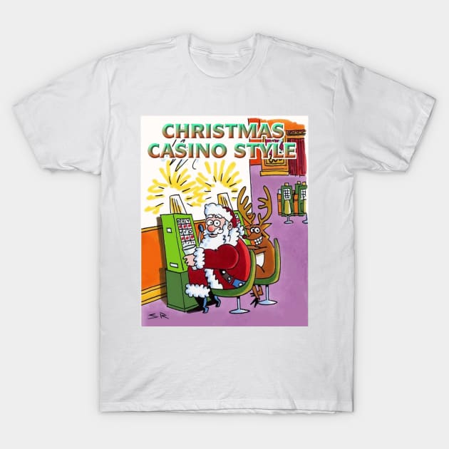 Christmas Casino Style T-Shirt by SteamyR